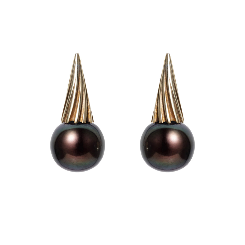 Cit Twist Black Pearl Earrings