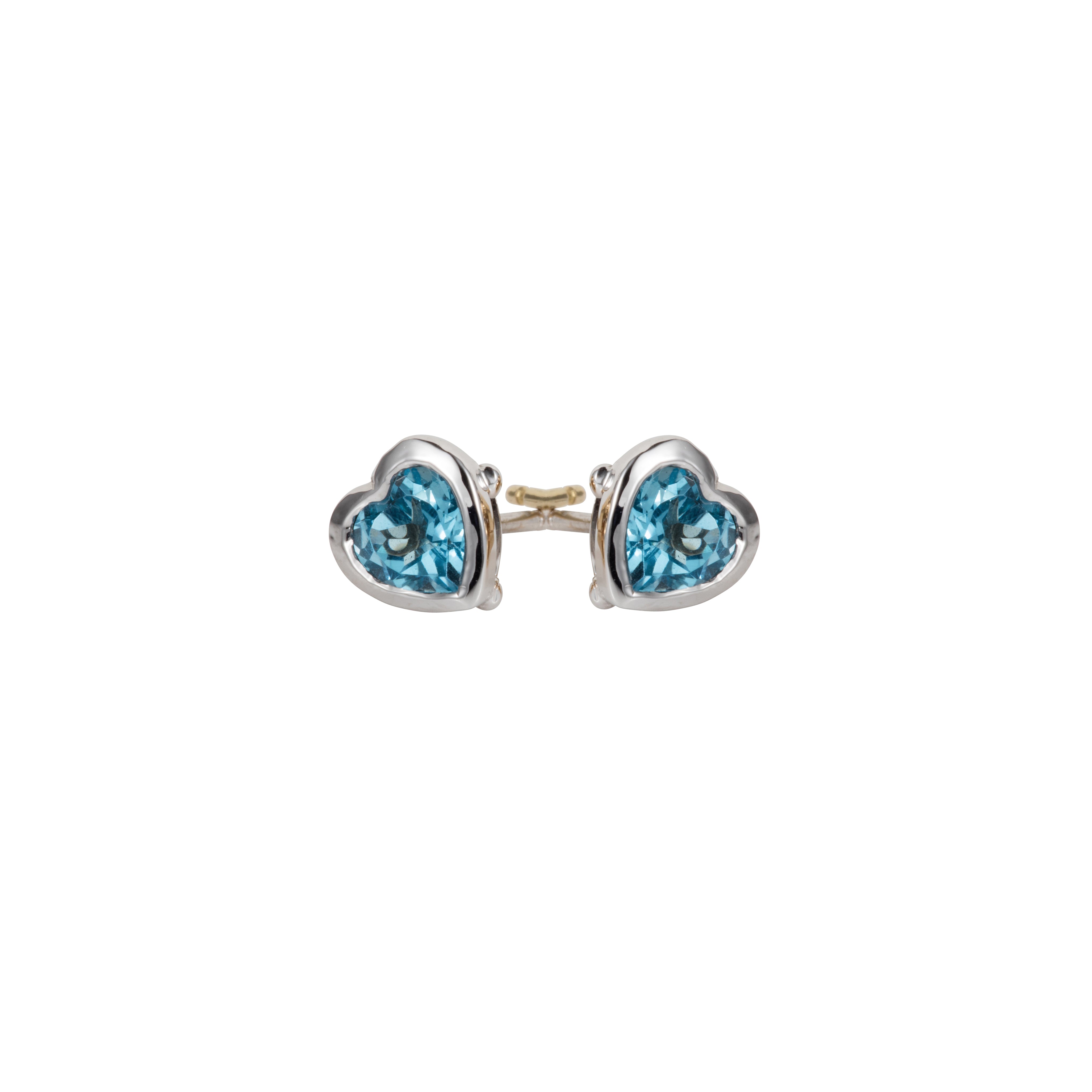 Heart  Blue Topaz Stud  Earrings